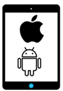 Icon showing tablet running Android or an iPad