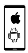 Icon showing smartphone - iPhone or Android