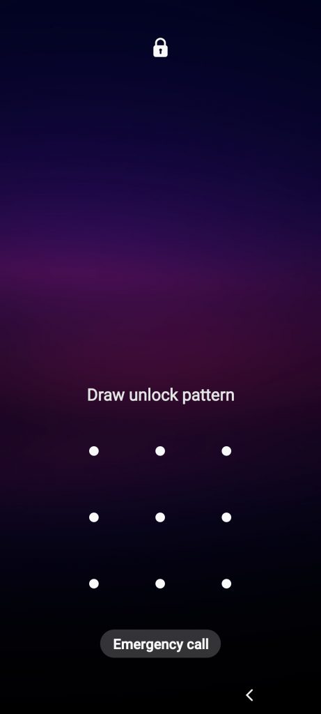 Image of screenlock with a pattern unlock option - less secure than other types