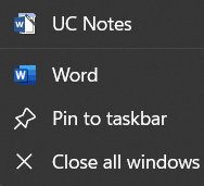 Open to Pin the app to the Taskbar