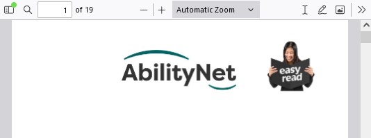 Picture of the top of an AbilityNet factsheet about Syslexia and Technology